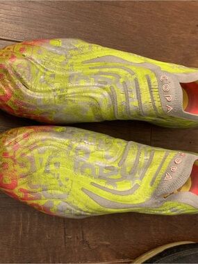 adidas Copa Neon Yellow and Pink Slip-On Soccer Shoes